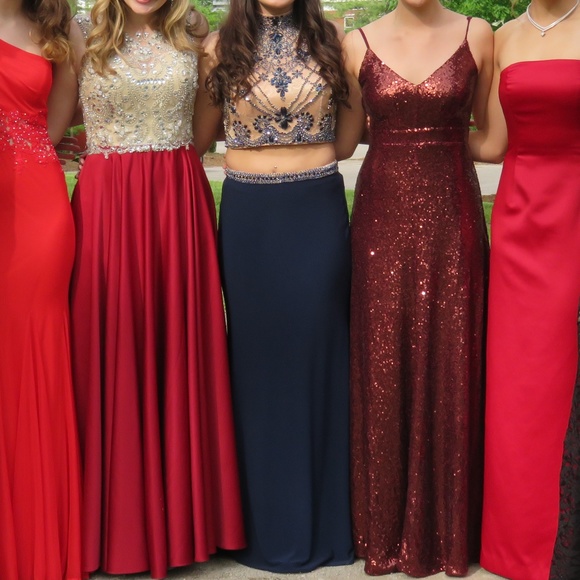 Dark blue two piece dress - Picture 4 of 5